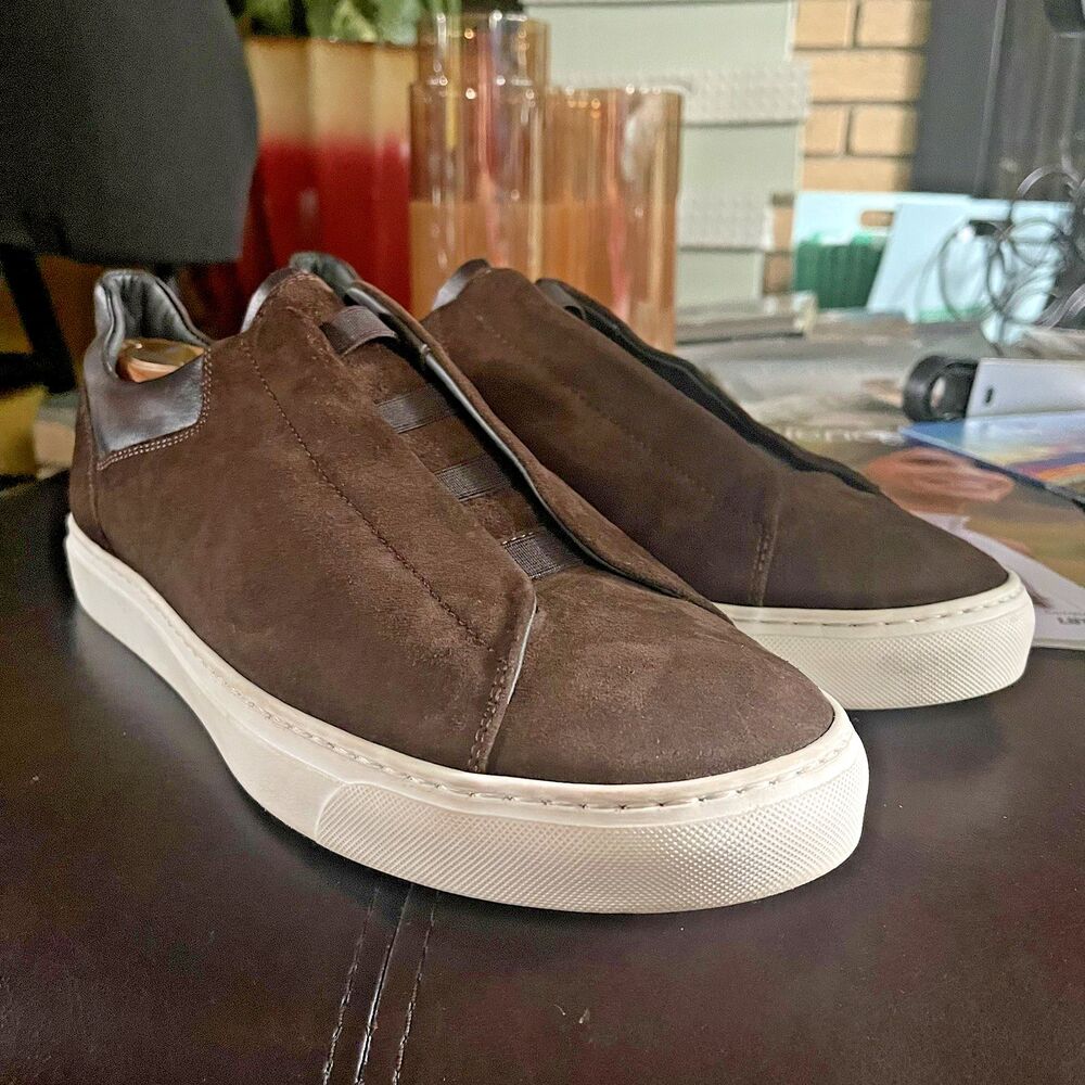 To Boot New York Sneakers Men's Brown Suede Leather Size 11.5 Mock Laces Slip On